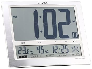 新品／シチズンCITIZEN電波時計8RZ199-019デジタル置掛兼用 温湿度 シチズン CITIZEN 電波時計 温度、六曜表示付き掛け置き兼用